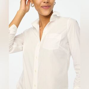 J Crew Factory NWT Button up Cotton Poplin Shirt Sz Large in Signature Fit White